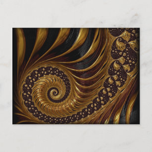 coffee feathers fractal postcard
