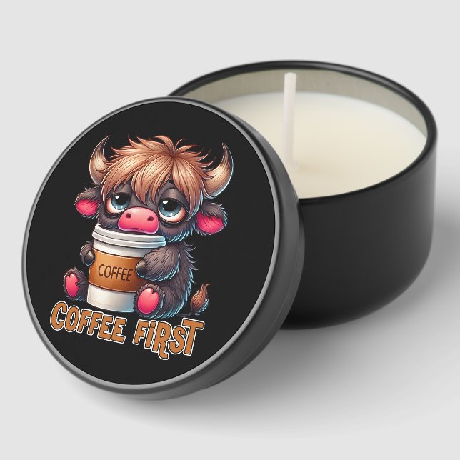 Coffee First Coffee Lover Gifts  Mini Candle Favors (Corner)