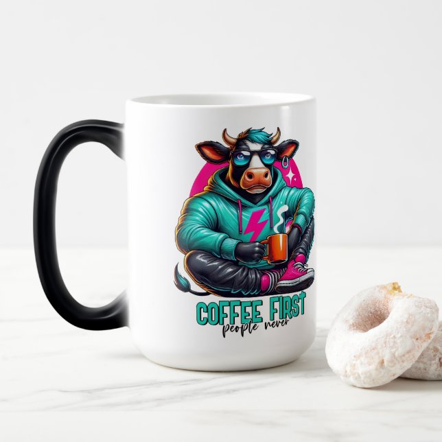 Coffee First  Color Morph Mug (With Donut)