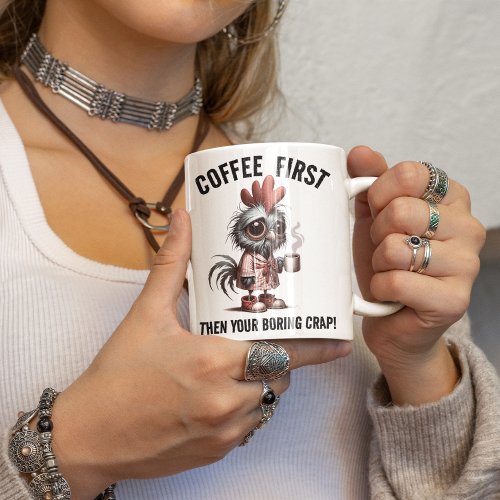 Coffee First Meme Giant Coffee Mug