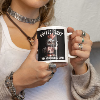 Coffee First Meme Giant Coffee Mug