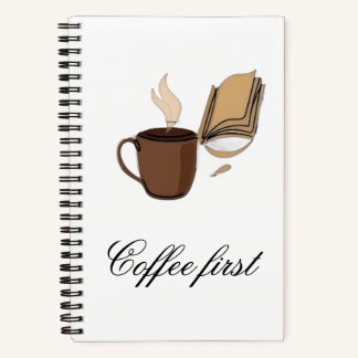 Coffee First Minimalist Line Art Journal Notebook