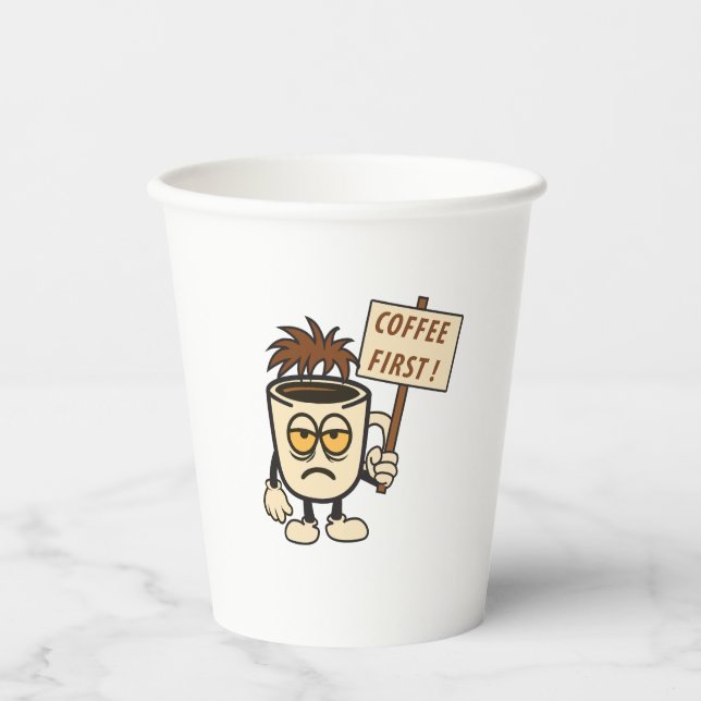 Coffee First! Paper Cups (Front)