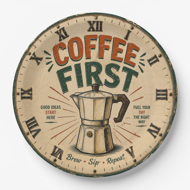 Coffee First  Paper Plates (Front)