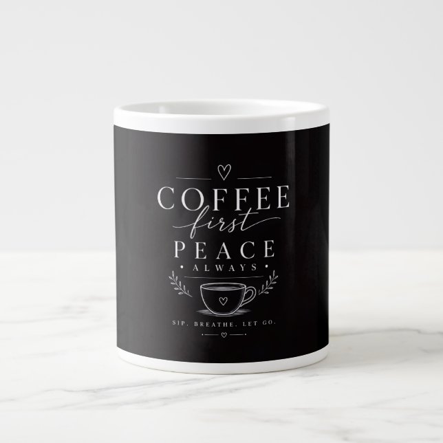 Coffee first peace giant coffee mug (Front)