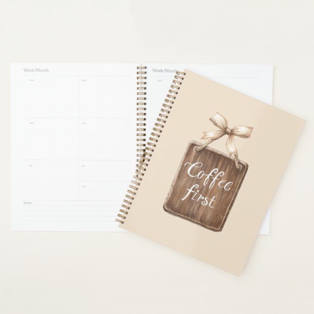 Coffee First Sign Bow Planner (Display)