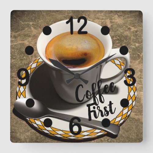 Coffee First Square Wall Clock