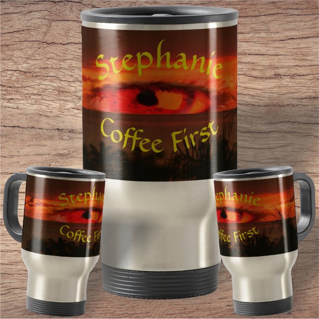 Coffee First Sunset Eye 2106 Travel Mug (Creator Uploaded)