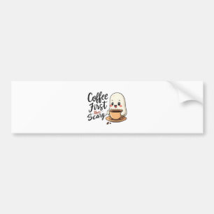Coffee First Then Scary Spooky Cute Halloween Bumper Sticker