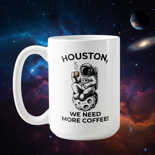 Coffee First Then Space Mug (Cosmic Caffeine: Celestial Astronaut Coffee Break Illustration)