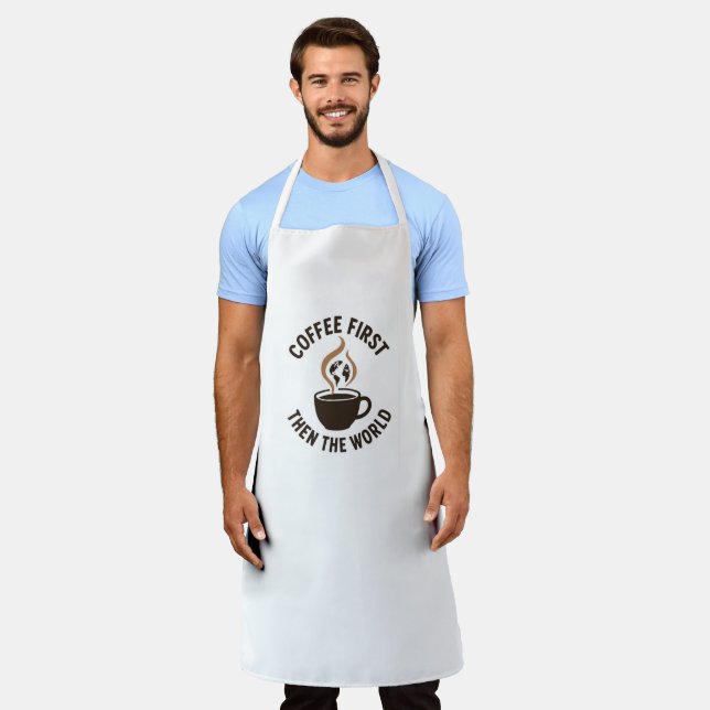 Coffee First Then the World Apron (Worn)