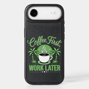 Coffee First Work Later. Powered by Caffeine Vibes iPhone 17 Air Case