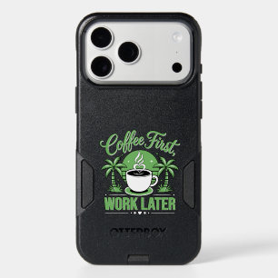 Coffee First Work Later. Powered by Caffeine Vibes iPhone 17 Pro Max Case
