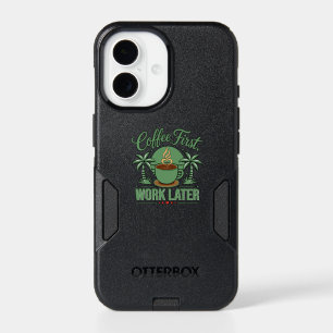 Coffee First Work Later. Powered by Caffeine Vibes iPhone 17 Case
