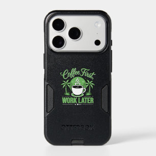Coffee First Work Later. Powered by Caffeine Vibes iPhone 17 Pro Case