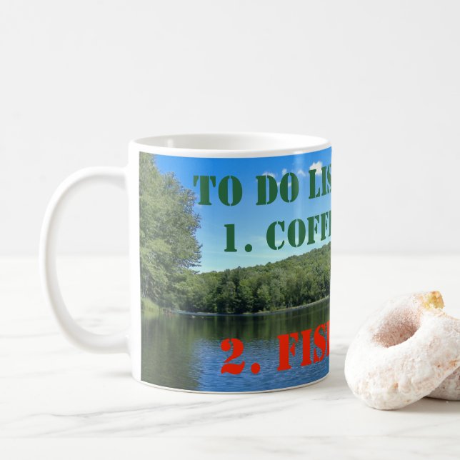 Coffee Fish To Do List Coffee Mug (With Donut)