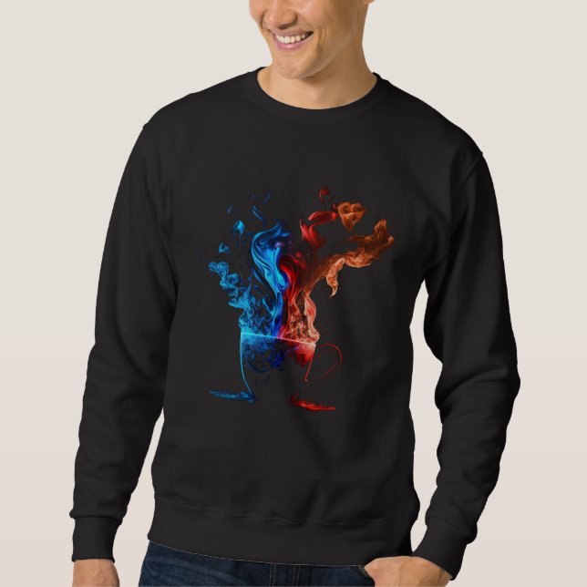 Coffee Flames Frahling  Coffee Cup Cafe Sweatshirt (Front)
