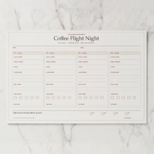 Coffee Flight Night Tasting Scorecard Paper Pad