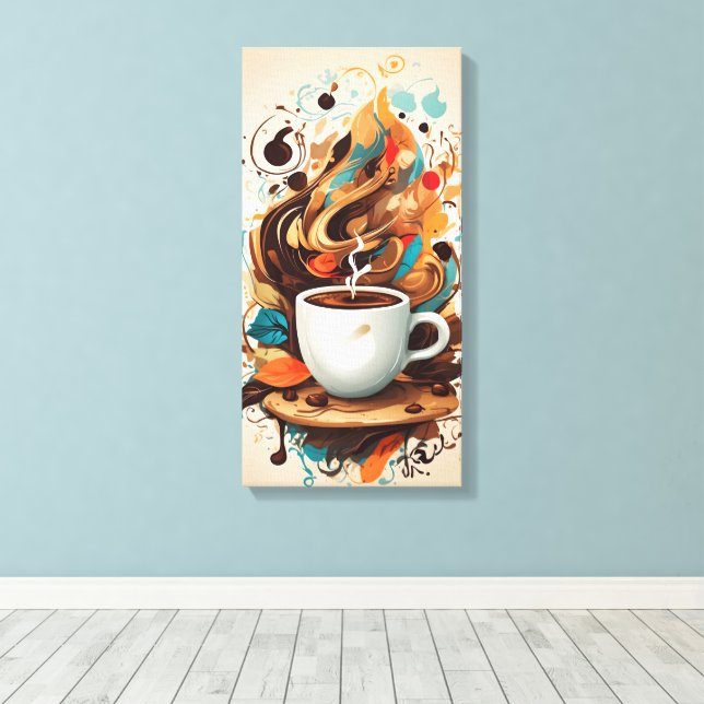 Coffee Flow Art Canvas Print (Insitu(Wood Floor))
