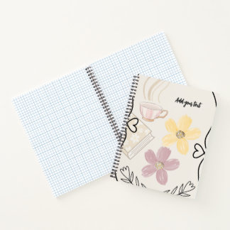 Coffee & Flowers Spiral Notebook for Book Lovers