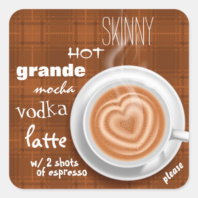 Coffee for Stressed, Overworked People (stickers) Square Sticker (Front)