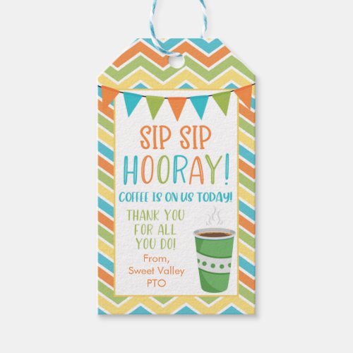 Coffee For Teacher PTO PTA Gift Tags