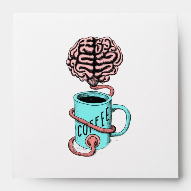 Coffee for the brain. Funny coffee illustration Envelope (Front)