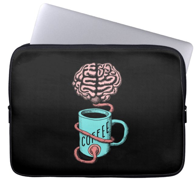 Coffee for the brain. Funny coffee illustration Laptop Sleeve (Front)