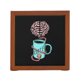 Coffee for the brain. Funny coffee illustration Pencil Holder