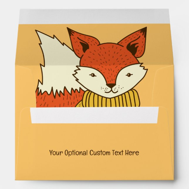 Coffee Fox custom text Envelope (Back (Bottom))
