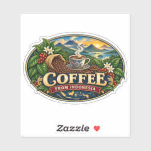 Coffee From Indonesia Vintage Custom-Cut Vinyl Sti Sticker