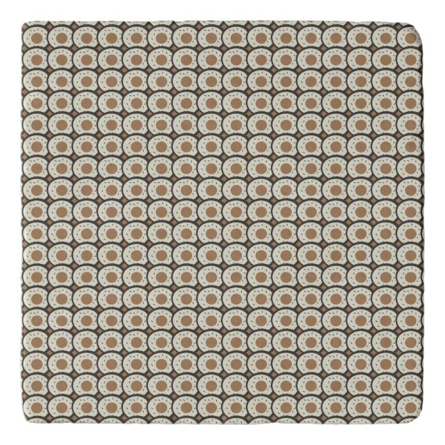 Coffee Frosted Donuts Brown  Coffee     Trivet (Front)