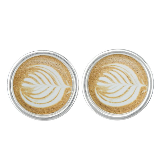 Coffee Froth Leaf Cufflinks (Front)