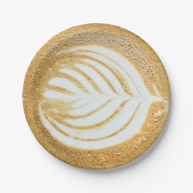 Coffee Froth Leaf Paper Plates (Front)