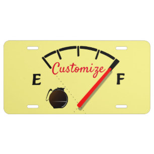 Coffee Fuel Gauge Full Thunder_Cove License Plate