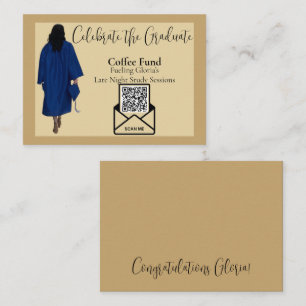 Coffee Fund Graduation QR Code Insert Card   Gold