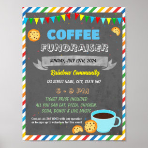 Coffee Fundraiser event template Poster