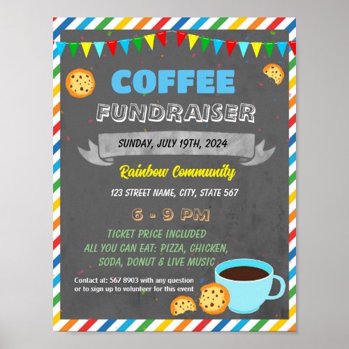 Coffee Fundraiser event template Poster