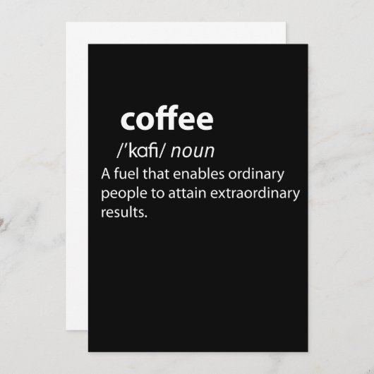 Coffee Funny Dictionary Definition (Front/Back)