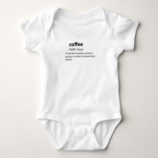 Coffee Funny Dictionary Definition Baby Bodysuit (Front)