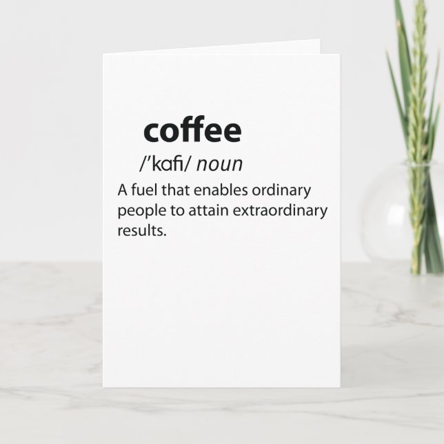 Coffee Funny Dictionary Definition Holiday Card (Front)