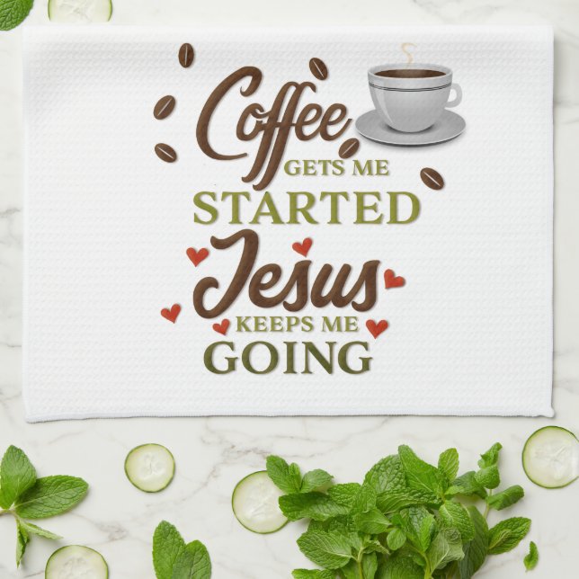 Coffee Funny Saying Kitchen Towel (Folded)