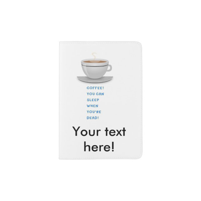 Coffee funny text passport holder (Front)