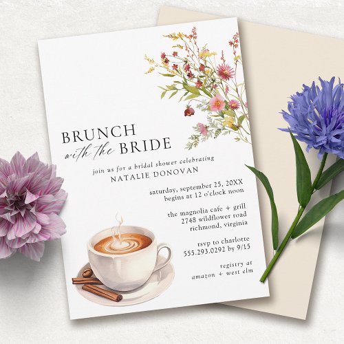 Coffee Garden  Cute Spring Bridal Shower Brunch Invitation