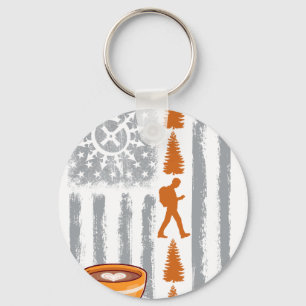 coffee geocoaching- Vintage USA American Flag for  Keychain