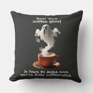 Coffee Ghost Throw Pillow