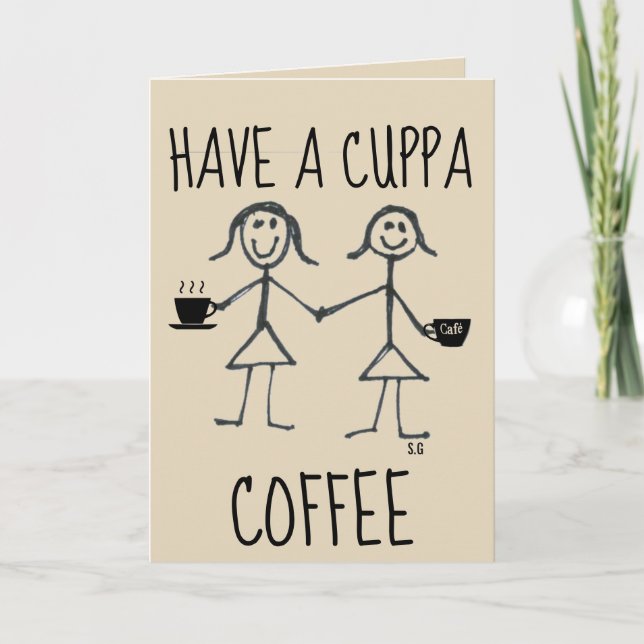 COFFEE GIFT CARD FRIENDSHIP GREETING CARDS (Front)