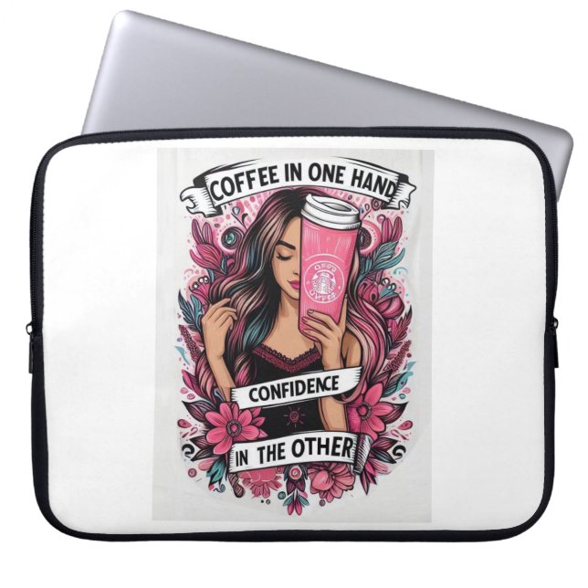 Coffee girl laptop sleeve (Front)