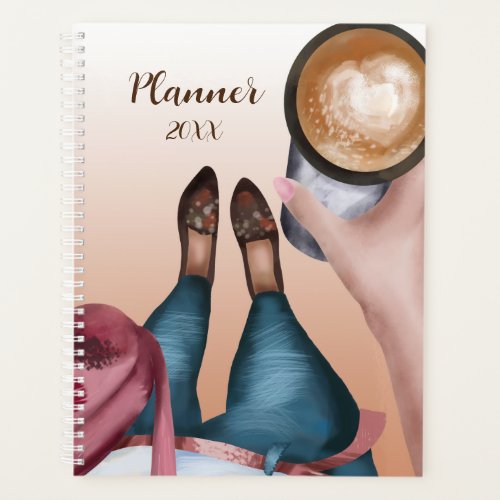 Coffee Girl Watercolor Planner