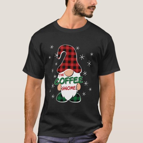 Coffee Gnome Buffalo Plaid Family Pajama T_Shirt